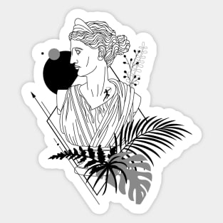 Funny Hipster Greek Goddess Artemis Roman God Diana Sticker